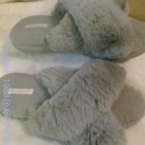 Fluffy Plush Stormy Grey Style Slipper